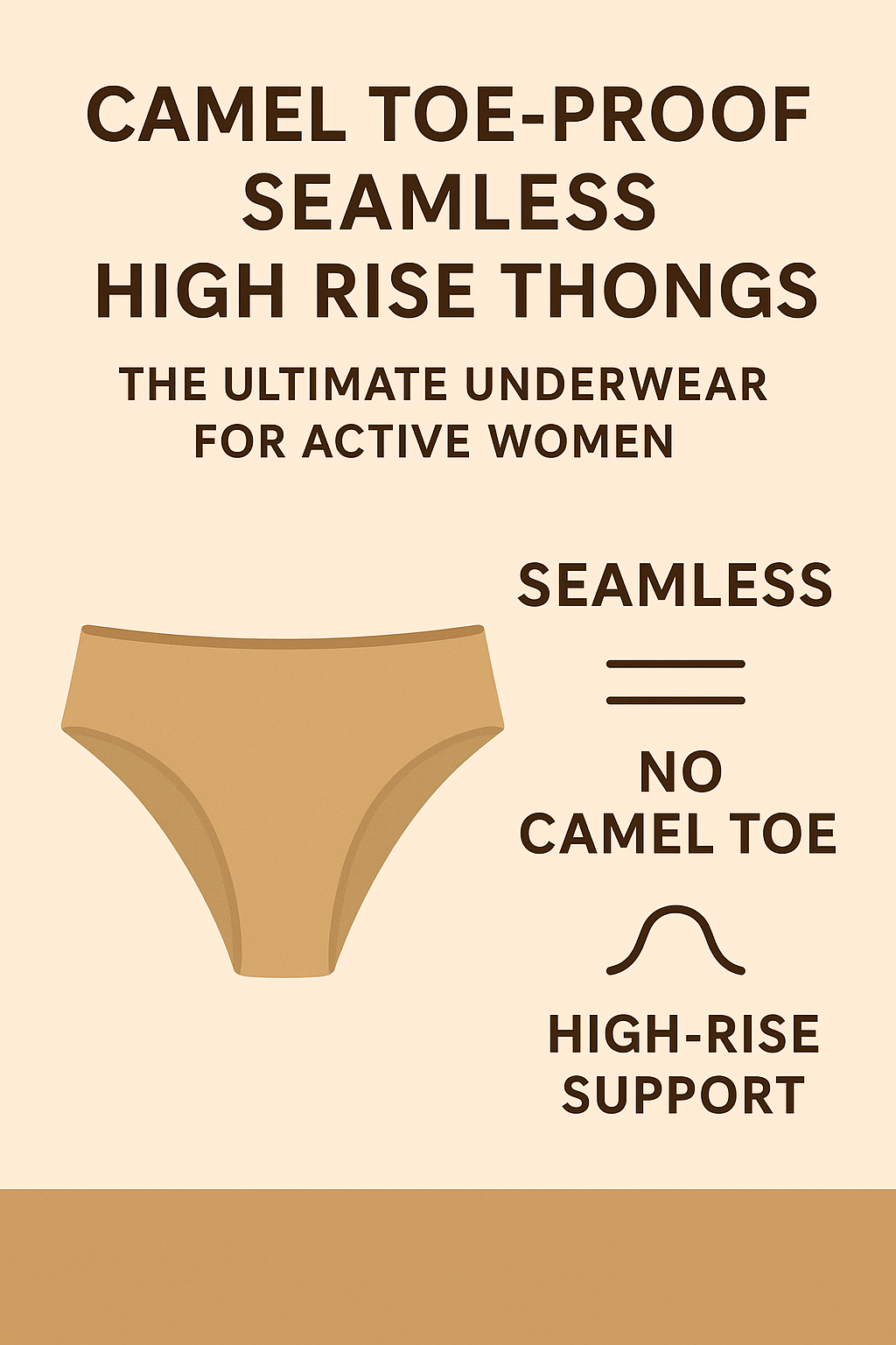 Camel Toe-Proof Seamless High Rise Thongs: The Ultimate Underwear for Active Women