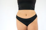 Womens black seamless thong 