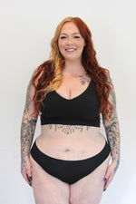 Women’s plus size seamless black camel toe proof thong 